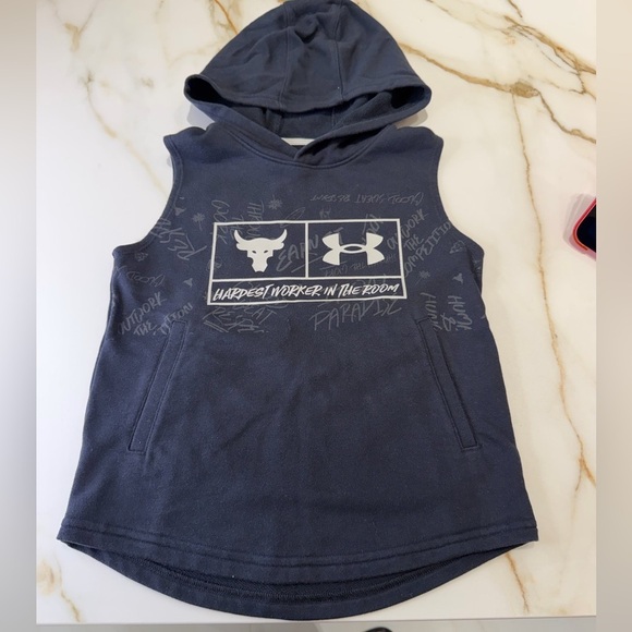 Under Armour Other - Under Armour Kids' Dark Blue Sleeveless Hoodie